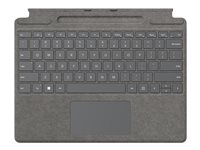 Microsoft Clavier Signature pour Surface Pro - Clavier - avec pavé tactile, accéléromètre, plateau de rangement et de chargement du Surface Slim Pen 2 - AZERTY - Français - platine - pour Surface Pro 8, Pro X 8XA-00064