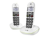 DORO PhoneEasy 110 Duo - Téléphone sans fil avec ID d'appelant/appel en instance - DECTGAP - blanc + combiné supplémentaire 5955
