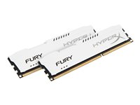 HyperX FURY - DDR3 - kit - 8 Go: 2 x 4 Go - DIMM 240 broches - 1866 MHz / PC3-14900 - CL10 - 1.5 V - mémoire sans tampon - non ECC - blanc HX318C10FWK2/8