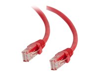 C2G Cat5e Booted Unshielded (UTP) Network Patch Cable - Cordon de raccordement - RJ-45 (M) pour RJ-45 (M) - 50 cm - UTP - CAT 5e - moulé, sans crochet, bloqué - rouge 83220