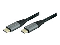 MCL - Câble USB - 24 pin USB-C (M) pour 24 pin USB-C (M) - USB 3.2 Gen 2 - 5 A - 2 m - Alimentation USB (100 W) - noir et gris MC1C99A003C1052