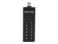 Verbatim Keypad Secure - Clé USB - chiffré - 64 Go - USB-C 3.1 49431