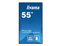 iiyama ProLite LH5560UHS-B1AG - Classe de diagonale 55" (54.6" visualisable) écran LCD rétro-éclairé par LED - signalisation numérique - avec lecteur multimédia SoC intégré - 4K UHD (2160p) 3840 x 2160 - éclairage périphérique - noir, finition matte LH5560UHS-B1AG