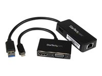 StarTech.com Kit d'adaptateurs 3-en-1 pour Microsoft Surface Pro - Accessoires Surface Pro - Adaptateur Mini DP - Adaptateur Ethernet - Lot d'accessoires pour notebook - noir - pour Microsoft Surface 3, Pro 2, Pro 3, Pro 4 MSTS3MDPUGBK