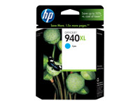 HP 940XL - À rendement élevé - cyan - original - cartouche d'encre - pour Officejet Pro 8000, 8500, 8500 A909a, 8500A, 8500A A910a C4907AE