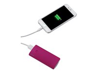 PNY PowerPack Curve 5200 - Banque d'alimentation - 5200 mAh - 2.1 A (USB) - sur le câble : Micro-USB - violet P-B5200-2CURWV-RB