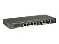 NETGEAR Plus GS108PEv3 - Commutateur - Géré - 4 x 10/100/1000 (PoE) + 4 x 10/100/1000 - de bureau, fixation murale - PoE GS108PE-300EUS