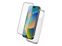 BIGBEN Connected Protection Pack - Coque de protection pour téléphone portable - polyuréthanne thermoplastique (TPU), 60 % de verre recyclé - transparent - pour Apple iPhone 15 PACKSILIVTIP15