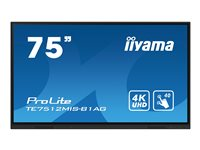 iiyama ProLite TE7512MIS-B1AG - Classe de diagonale 75" (74.5" visualisable) écran LCD rétro-éclairé par LED - signalétique numérique interactive - avec écran tactile - 4K UHD (2160p) 3840 x 2160 - Direct LED - cadre noir avec finition mate TE7512MIS-B1AG