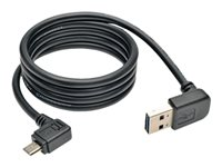 Tripp Lite 3ft USB Charging Cable Reversible Up/Down Angle A to Right 5Pin Micro B 3' - Câble de charge uniquement - Micro-USB de type B (M) pour USB (M) - 91 cm - noir - connecteur à angle droit UR05C-003-UARB