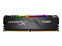 HyperX FURY RGB - DDR4 - kit - 32 Go: 4 x 8 Go - DIMM 288 broches - 3200 MHz / PC4-25600 - CL16 - 1.35 V - mémoire sans tampon - non ECC - noir HX432C16FB3AK4/32