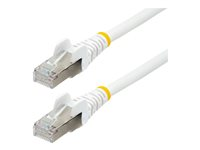 StarTech.com 50cm CAT6a Ethernet Cable - White - Low Smoke Zero Halogen (LSZH) - 10GbE 500MHz 100W PoE++ Snagless RJ-45 w/Strain Reliefs S/FTP Network Patch Cord - Cordon de raccordement - RJ-45 (M) pour RJ-45 (M) - 50 cm - S/FTP - CAT 6a - IEEE 802.3bt - sans halogène, moulé, sans crochet, bloqué - blanc NLWH-50C-CAT6A-PATCH