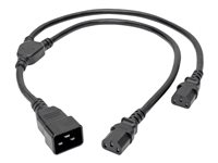 Tripp Lite 2ft Power Cord Y Splitter Cable C20 to 2xC13 Heavy Duty 15A 14AWG 2' - Câble d'alimentation - IEC 60320 C13 pour IEC 60320 C20 - CA 100-250 V - 61 cm - noir P032-002-2C13