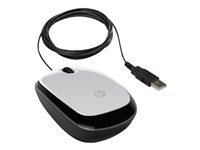 HP X1200 - Souris - droitiers et gauchers - optique - 3 boutons - filaire - USB - argent de brochet - pour HP 15, 17; ENVY x360; Pavilion 59X; Pavilion Gaming 15, 690; Pavilion x360; Slim S01 2HY55AA#ABB