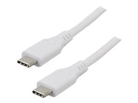 MCL - Câble USB - 24 pin USB-C (M) pour 24 pin USB-C (M) - USB 3.2 Gen2 - 3 A - 2 m - blanc MC923-1C/1CA-2M/W