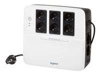 C2G Keor Multiplug - Onduleur - AC 180-270 V - 480 Watt - 800 VA 9 Ah - USB - connecteurs de sortie : 8 - Belgique, France - blanc 80842