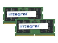 Integral - DDR5 - kit - 64 Go: 2 x 32 Go - SO DIMM 262 broches - 4800 MHz / PC5-38400 - CL40 - 1.1 V - mémoire sans tampon - non ECC IN5V32GNHRBXK2