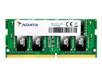 ADATA Premier Series - DDR4 - 4 Go - SO DIMM 260 broches - 2400 MHz / PC4-19200 - CL17 - 1.2 V - mémoire sans tampon - non ECC AD4S2400J4G17-S