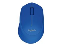 Logitech M280 - Souris - pour droitiers - optique - 3 boutons - sans fil - 2.4 GHz - récepteur sans fil USB - bleu 910-004290