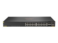 HPE Aruba Networking CX 6200F 24G Class 4 PoE 4SFP 370W Switch - Commutateur - distance max. d'empilage de 10 km - C3 - Géré - 24 x 10/100/1000 (PoE+) + 4 x 100/1000 SFP - de l'avant et du côté vers l'arrière - Montable sur rack - PoE+ (370 W) - pour CX 6200F 24G Class4 PoE 4SFP+ 370W Switch S0M82A