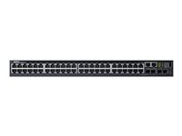 Dell Networking S3148 - Commutateur - C3 - Géré - 48 x 10/100/1000 + 2 x 10 Gigabit SFP+ + 2 x SFP Gigabit combiné - flux d'air de l'avant vers l'arrière - Montable sur rack - Dell Smart Value 210-AIMR