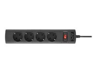 APC UPS Power Strip PZ42I-GR - Coupe-circuit (montable sur rack / externe) - CA 230 V - 2500 Watt - entrée : IEC 60320 C14 - connecteurs de sortie : 4 (power CEE 7/3) - 1.5 m cordon - pour P/N: SMC1000IC, SMT750RMI2UC PZ42I-GR