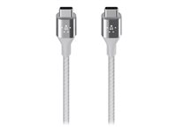 Belkin MIXIT DuraTek - Câble USB - USB-C (M) pour USB-C (M) - 3 A - 1.22 m - argent F2CU050BT04-SLV