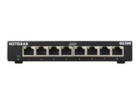 NETGEAR GS308v3 - Commutateur - non géré - 8 x 10/100/1000 - de bureau, fixation murale GS308-300PES