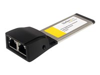 StarTech.com Carte reseau adaptateur ExpressCard/34 vers 2 ports Ethernet Gigabit - Carte NIC - Adaptateur réseau - ExpressCard - Gigabit Ethernet x 2 EC2000S