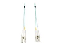 Tripp Lite 5M 10Gb Duplex Multimode 50/125 OM3 LSZH Fiber Patch Cable LC/LC Aqua 5 Meters - Cordon de raccordement - LC multi-mode (M) pour LC multi-mode (M) - 5 m - fibre optique - 50 / 125 microns - OM3 - sans halogène - turquoise - pour P/N: NG24, NGS8C2, NGS8C2POE, NSS-G16D2, NSS-G24D2, NSS-G24D2P24, NSU-G24C2, NSU-G24C2P08 N820-05M