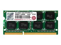 Transcend - DDR3L - module - 4 Go - SO DIMM 204 broches - 1333 MHz / PC3L-10600 - CL9 - 1.35 V - mémoire sans tampon - non ECC - pour HP Portable 14, 15, 17; ProBook 430 G1, 440 G0, 450 G0, 455 G1, 470 G0 TS512MSK64W3N