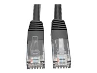 Tripp Lite Cat6 Gigabit Molded Patch Cable RJ45 M/M 550MHz 24 AWG Black 5' - Cordon de raccordement - RJ-45 (M) pour RJ-45 (M) - 1.52 m - UTP - CAT 6 - IEEE 802.3ab/IEEE 802.5 - moulé, bloqué - noir N200-005-BK