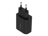 Belkin BOOST CHARGE - Adaptateur secteur - technologie PPS - 25 Watt - Fast Charge, PD 3.0 (24 pin USB-C) - noir WCA004VFBK