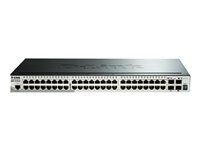 D-Link SmartPro DGS-1510-52 - Commutateur - C3 - Géré - 48 x 10/100/1000 + 2 x Gigabit SFP + 2 x 10 Gigabit SFP+ - Ordinateur de bureau, Montable sur rack DGS-1510-52