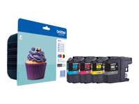 Brother LC123 Value Pack - Pack de 4 - à rendement élevé - noir, jaune, cyan, magenta - original - Emballage coque avec alarme sonore / électromagnétique - cartouche d'encre - pour Brother DCP-J132, J152, J172, J552, J752, MFC-J245, J470, J650, J6520, J6720, J6920, J870 LC123VALBPDR