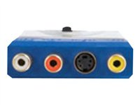 C2G - Adaptateur audio/vidéo - S-Vidéo / vidéo composite / audio - SCART (M) pour 4 broches mini-din, RCA (F) - bleu 80435