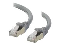 C2G Cat6a Booted Shielded (STP) Network Patch Cable - Cordon de raccordement - RJ-45 (M) pour RJ-45 (M) - 2 m - STP - CAT 6a - moulé, sans crochet, bloqué - gris 89903