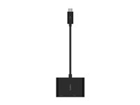 Belkin USB-C to VGA + Charge Adapter - Adaptateur vidéo - 24 pin USB-C mâle pour HD-15 (VGA), USB-C (alimentation uniquement) femelle - noir - support 1080p, USB Power Delivery (60W) AVC001BTBK