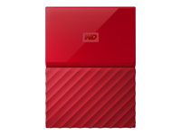 WD My Passport WDBYFT0040BRD - Disque dur - chiffré - 4 To - externe (portable) - USB 3.0 - AES 256 bits - rouge WDBYFT0040BRD-WESN