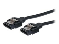 StarTech.com Cable SATA rond de 60 cm avec verrouillage - Cordon SATA vers SATA - SATA III 6 Gb/s - Câble SATA - Serial ATA 150/300/600 - SATA (R) pour SATA (R) - 61 cm - verrouillé, rond - noir - pour P/N: BRACKET125PTP LSATARND24