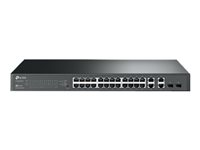 TP-Link T1500-28TC - Commutateur - intelligent - 24 x 10/100 + 2 x SFP Gigabit combiné + 4 x 10/100/1000 - Montable sur rack T1500-28TC(TL-SL2428)