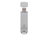 IronKey Basic S1000 - Clé USB - chiffré - 16 Go - USB 3.0 - FIPS 140-2 Level 3 - Conformité TAA IKS1000B/16GB