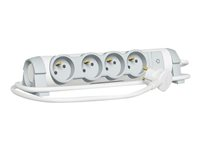 C2G Multi-Outlet Extension for Comfort - Coupe-circuit - CA 230 V - 3500 Watt - entrée : alimentation - connecteurs de sortie : 4 (3 pôles (France/Belgique)) - 1.5 m - blanc 80815