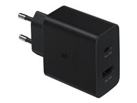 Samsung EP-TA220 - Adaptateur secteur - 35 Watt - SFC (USB, 24 pin USB-C) - noir - pour Galaxy A20, A50, A70, A8s, M30, M40, Note10, S20, S20 5G, S20+ 5G, Z Flip, Z Flip 5G EP-TA220NBEGEU