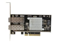 StarTech.com 10G Network Card - 2x 10G Open SFP+ Multimode LC Fiber Connector - Intel 82599 Chip - Gigabit Ethernet Card (PEX20000SFPI) - Adaptateur réseau - PCIe 2.0 x8 profil bas - 10GbE - 10GBase-LR, 10GBase-SR, 10GBase-LRM - noir - pour P/N: BNDTB10GI, BNDTB210GSFP, BNDTB310GNDP, BNDTB410GSFP, BNDTB4M2E1, BNDTBUSB3142 PEX20000SFPI